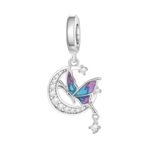 moonlight butterfly dance pendant charm – s925 sterling silver | pandora style compatible