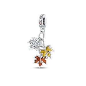 Autumn leaves dance sterling silver charm