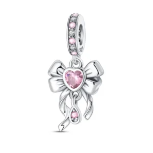 Barbie pink bow knot charm