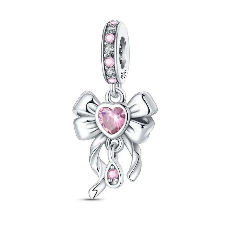 Barbie pink bow knot charm