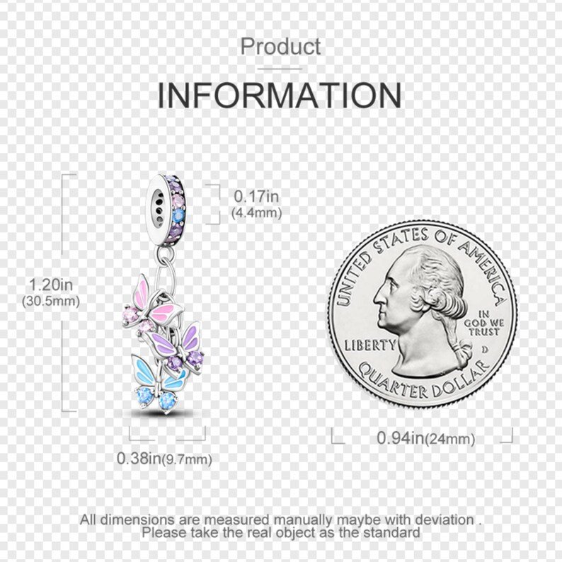 Colorful Butterflies Charm | S925 Sterling Silver | Pandora Charm Design - Image 2