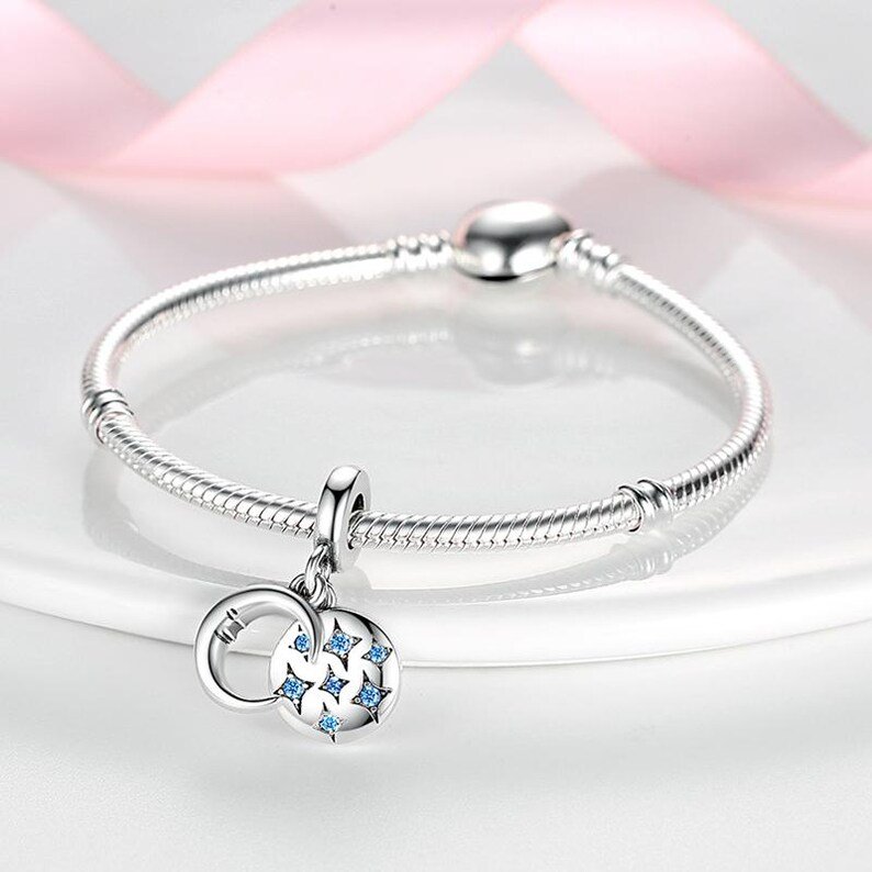 Stars and Moon Charm | S925 Sterling Silver | Pandora Charm Design - Image 3