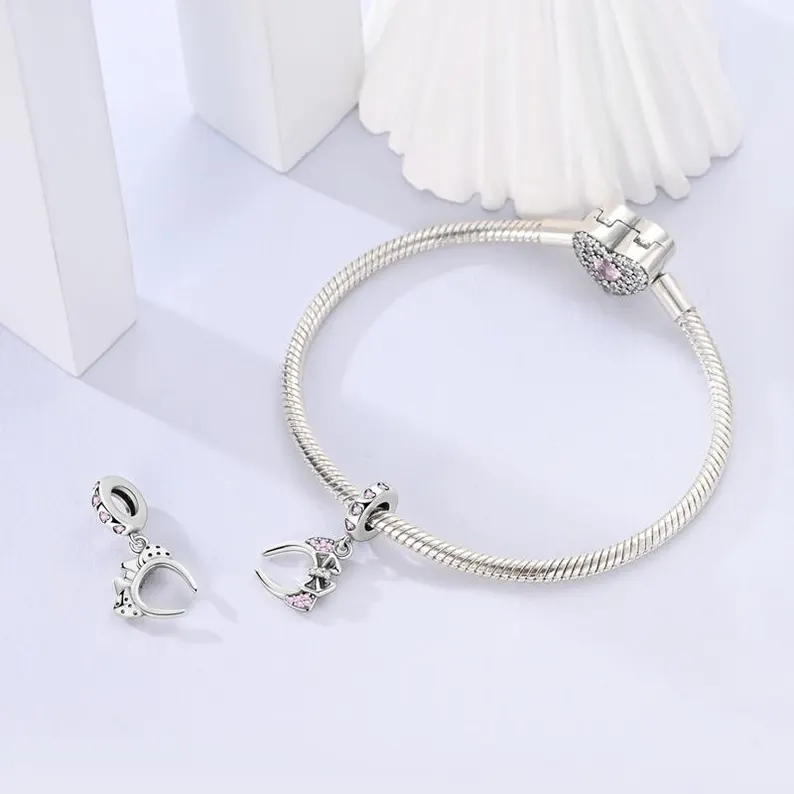 Cat Ear Bow Hairband Pendant Charm | S925 Sterling Silver | Pandora Charm - Image 2
