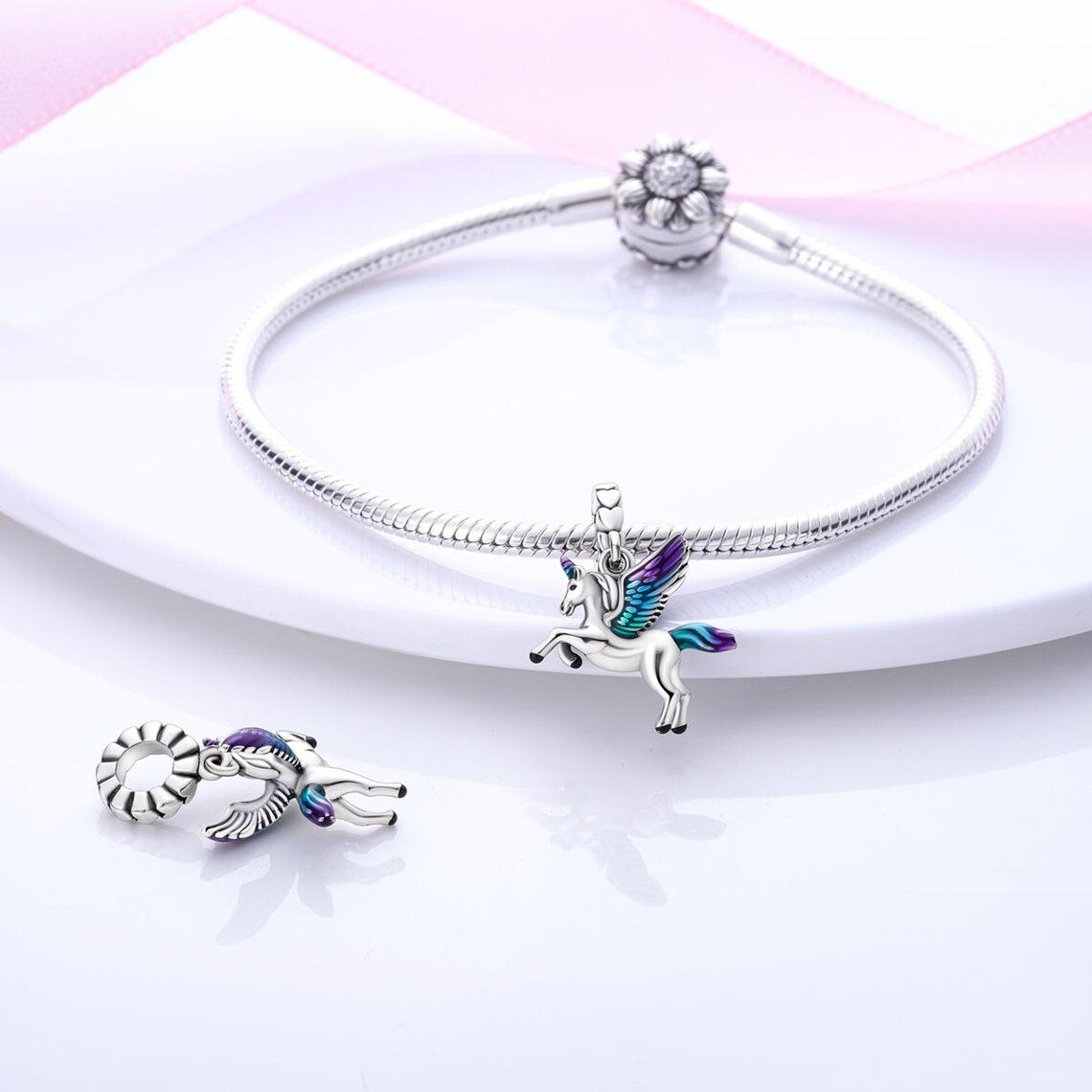 Silver Unicorn Charm | S925 Sterling Silver | Pandora Charm - Image 2