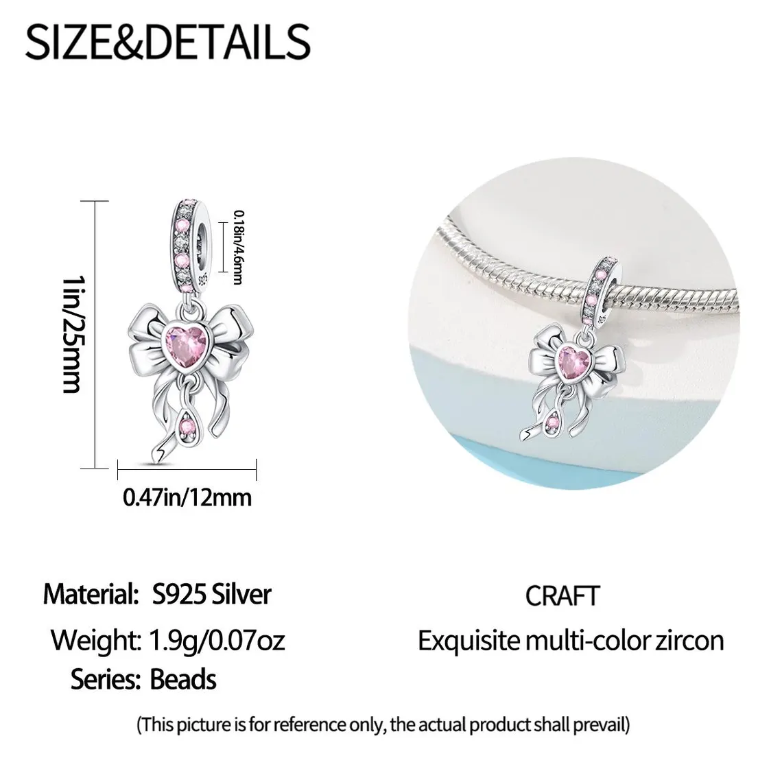 Barbie Sweet Bow Knot Charm | S925 Sterling Silver | Pandora Charm Design - Image 2