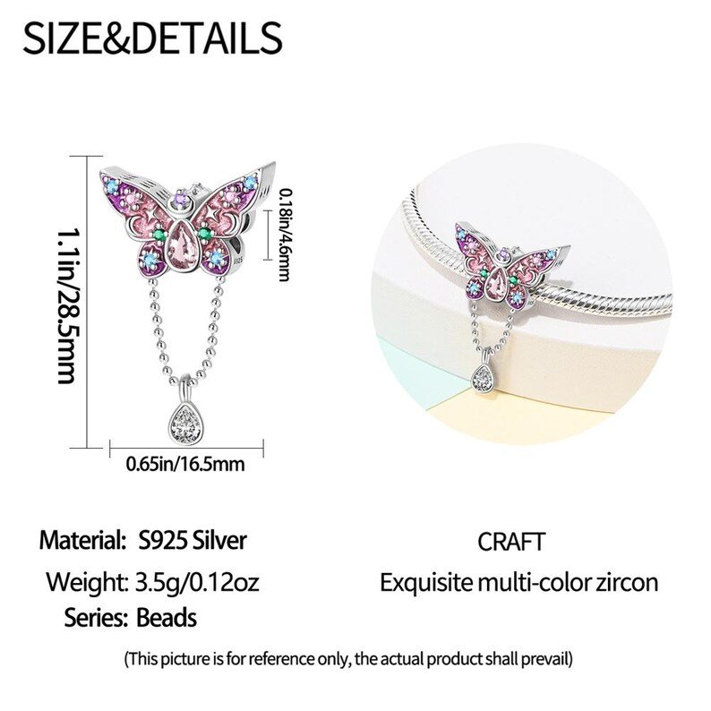 Mysterious Butterfly Bead Charm | S925 Sterling Silver | Pandora Charm Design - Image 2