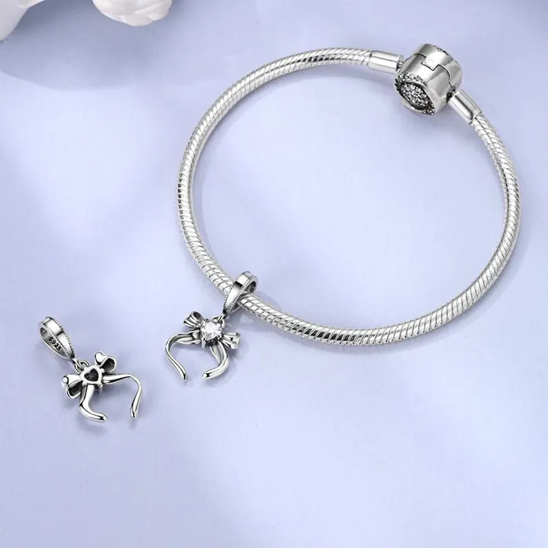 Shiny Bow Charm | S925 Sterling Silver | Pandora Charm Design - Image 2