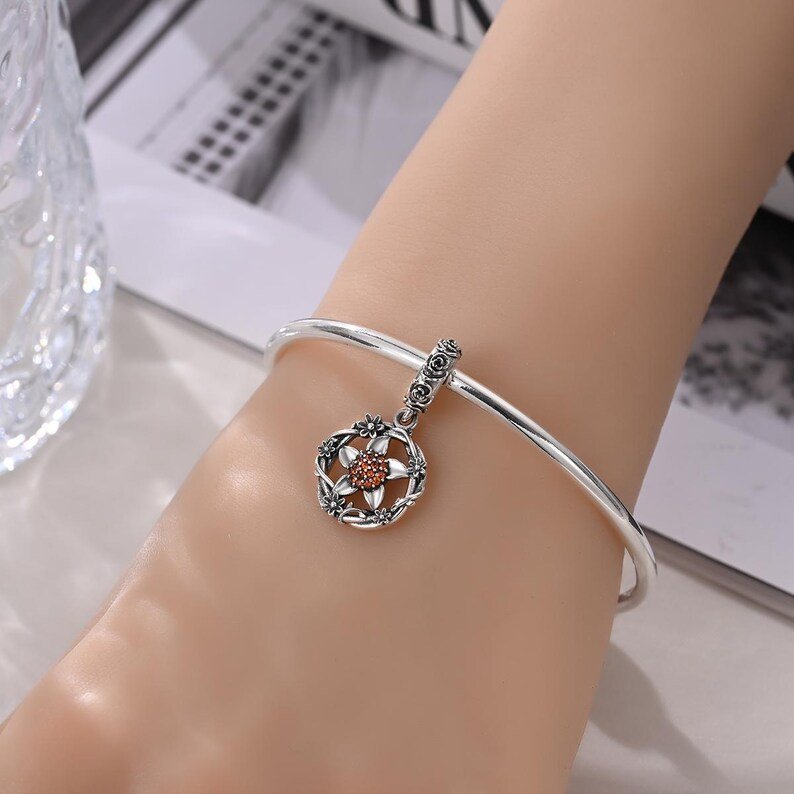Flower Twisted Decoration Charm | S925 Sterling Silver | Pandora Charm - Image 2