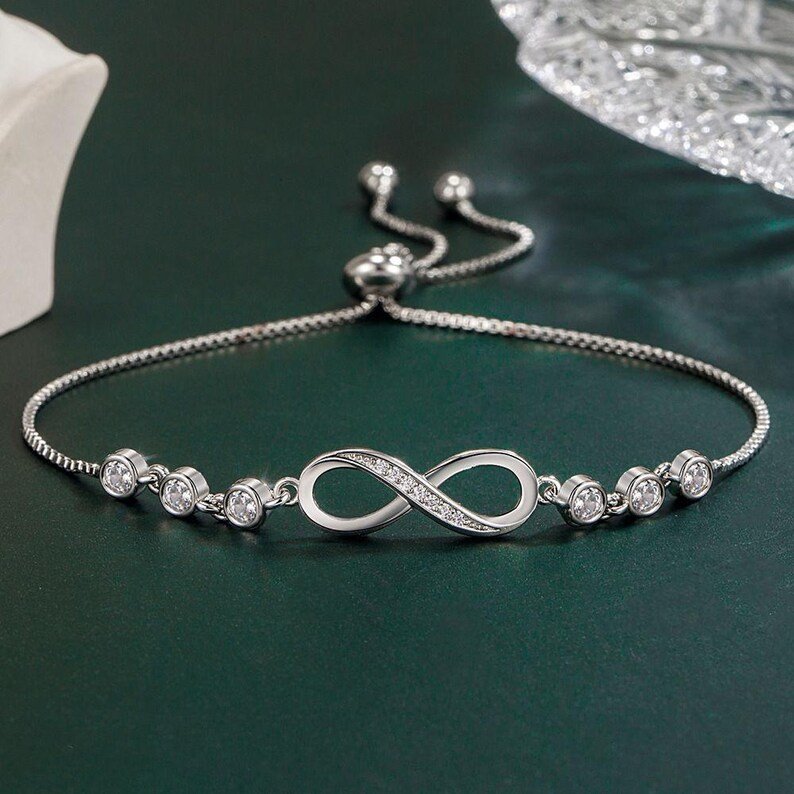 Crystal Love Linked Bracelet | S925 Sterling Silver - Image 2