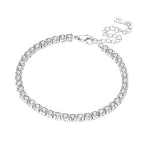 Elegant tennis chain silver bracelet