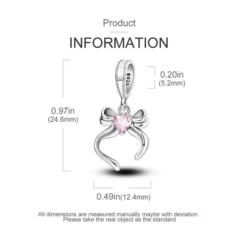Butterfly Bow Girl Heart Charm | S925 Sterling Silver | Pandora Charm Design - Image 3
