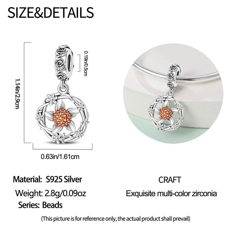 Flower Twisted Decoration Charm | S925 Sterling Silver | Pandora Charm - Image 3