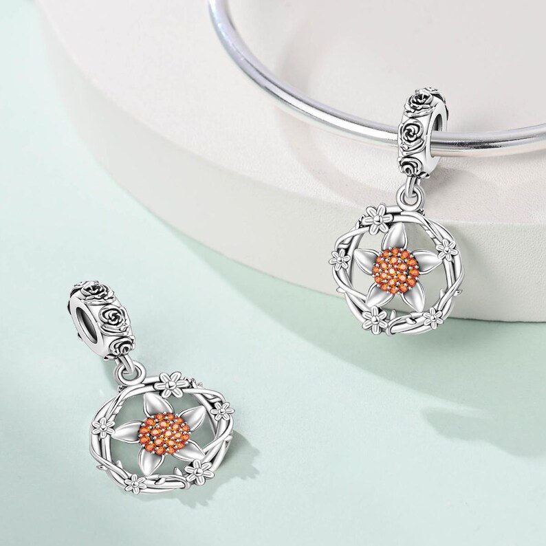 Flower Twisted Decoration Charm | S925 Sterling Silver | Pandora Charm - Image 4