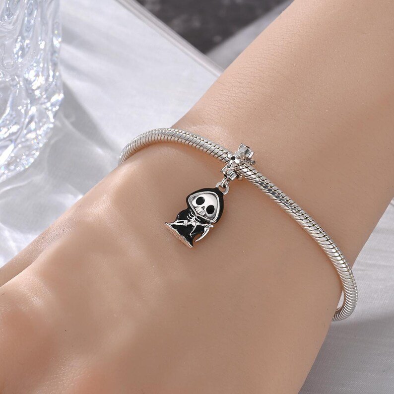 Grim Reaper Dangle Charm | S925 Sterling Silver | Pandora Charm Design - Image 2