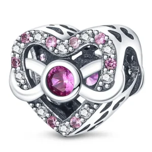 Heart infinity charm sterling silver