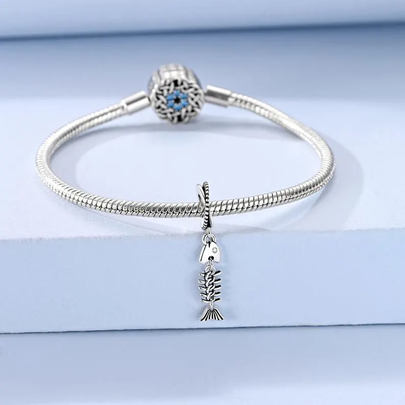 Fishbone Decoration Charm | S925 Sterling Silver | Pandora Charm Design - Image 2