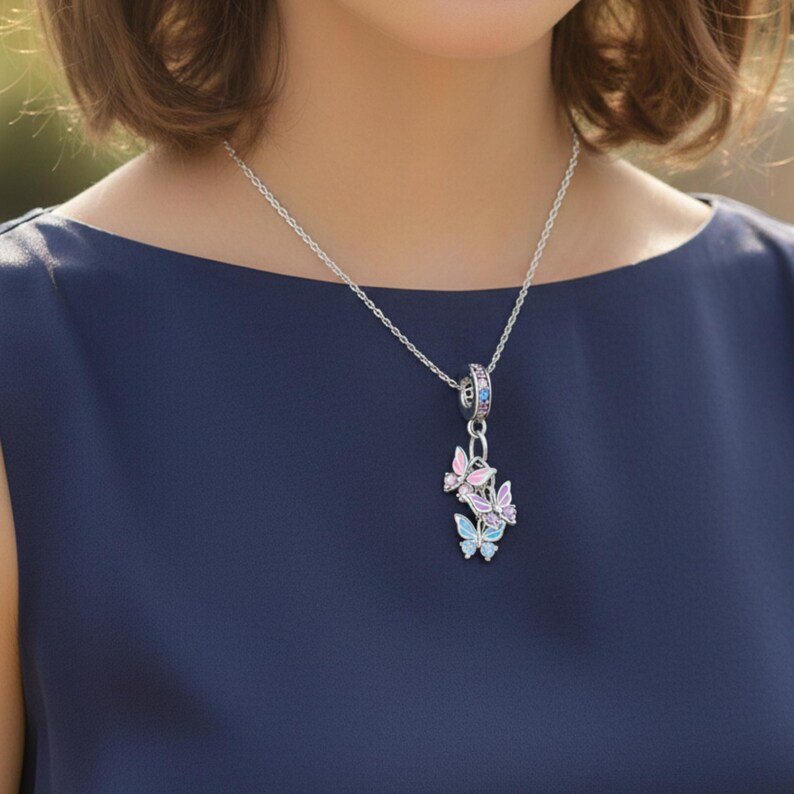 Colorful Butterflies Charm | S925 Sterling Silver | Pandora Charm Design - Image 3