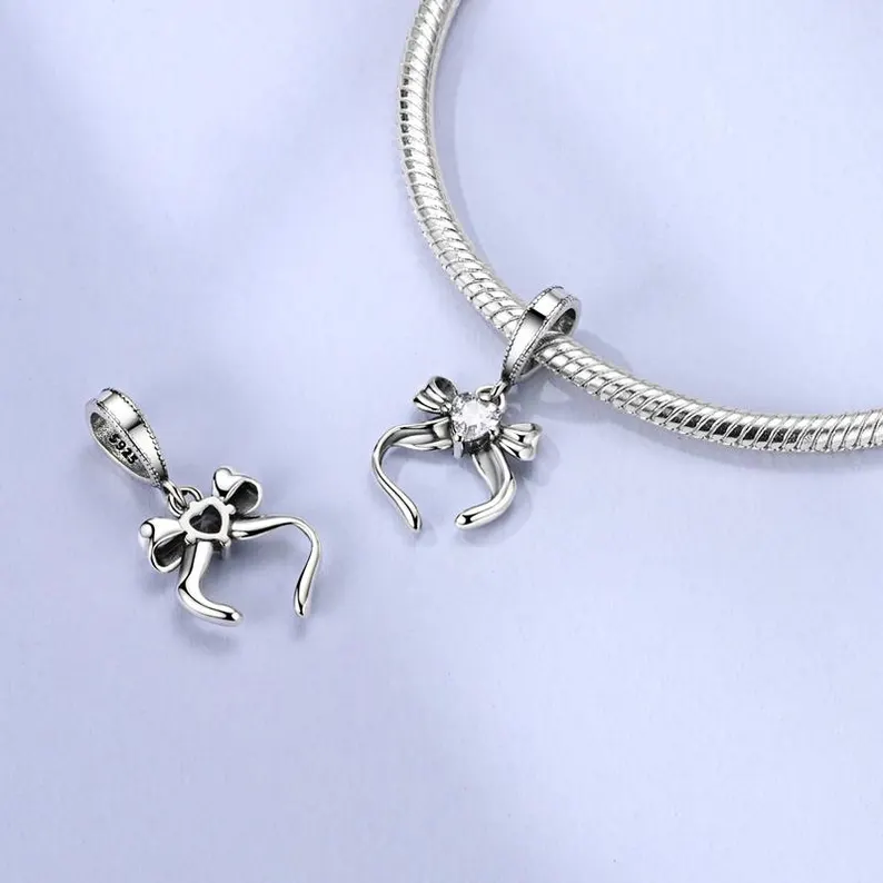 Shiny Bow Charm | S925 Sterling Silver | Pandora Charm Design - Image 4