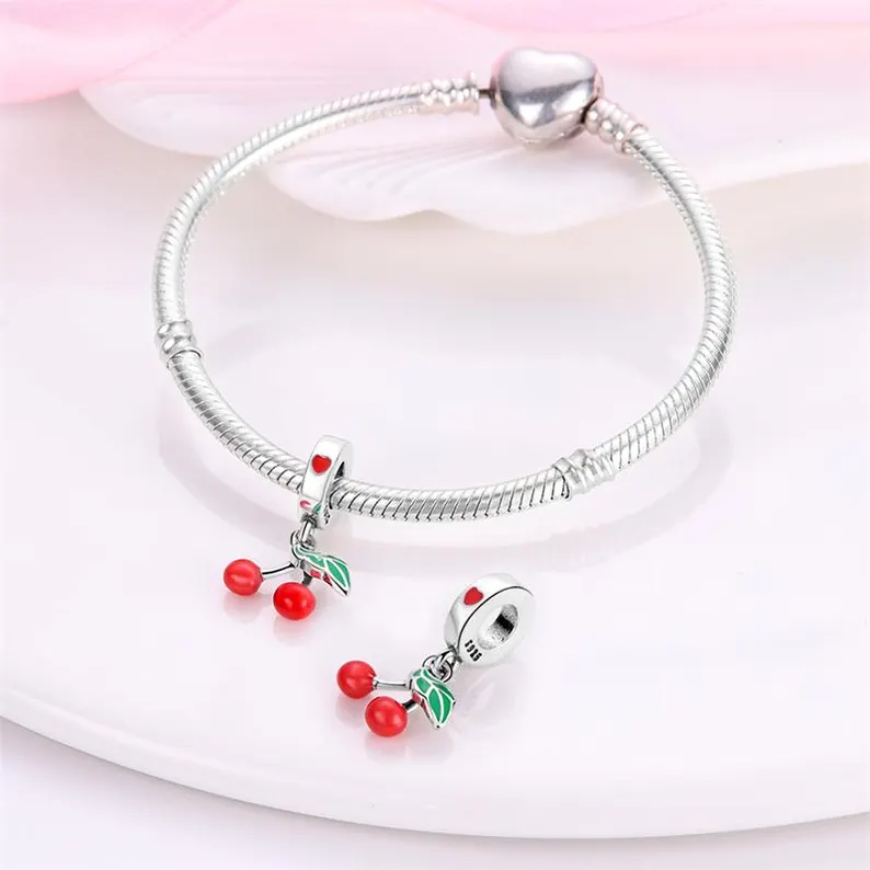 Fruit Cherry Charm | S925 Sterling Silver | Pandora Charm Design - Image 3