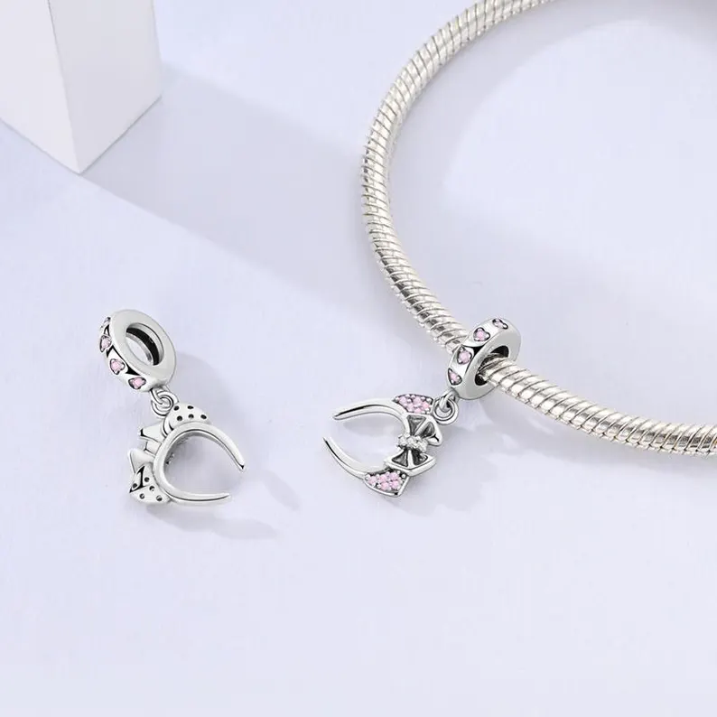 Cat Ear Bow Hairband Pendant Charm | S925 Sterling Silver | Pandora Charm - Image 4