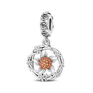 S925 floral twisted bead charm design