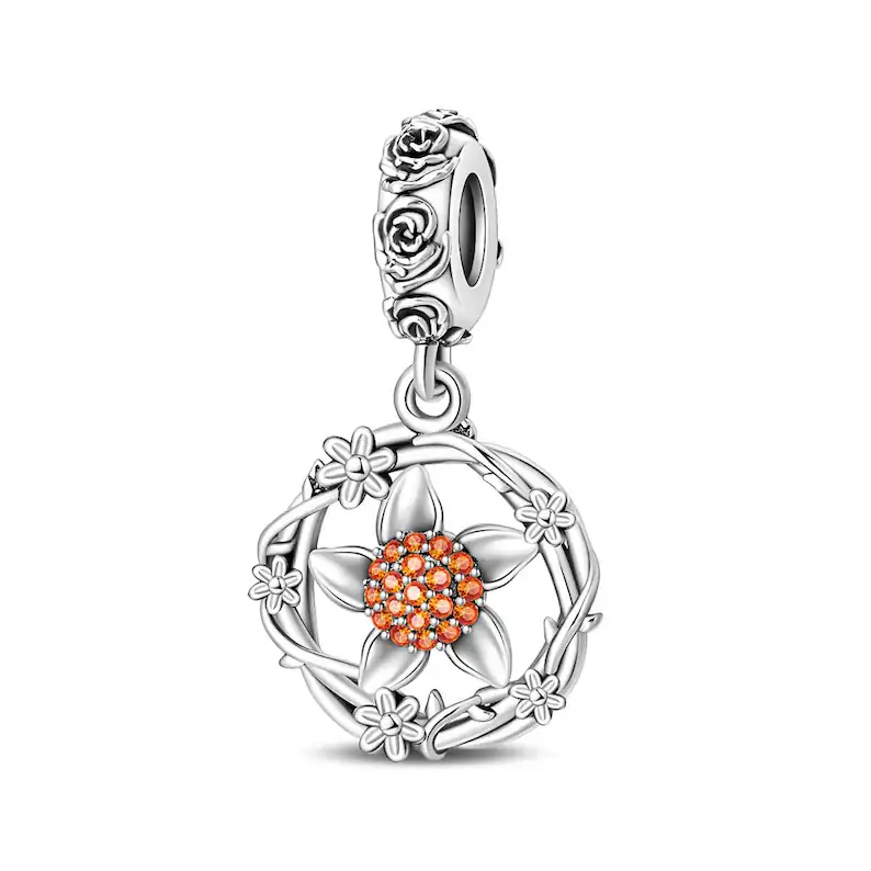S925 floral twisted bead charm design