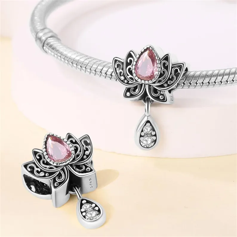 Lotus Bead Charm | S925 Sterling Silver | Pandora Charm Design - Image 3
