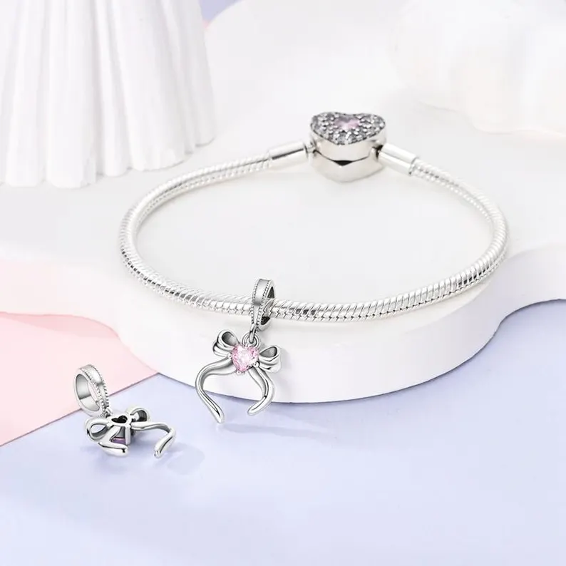 Butterfly Bow Girl Heart Charm | S925 Sterling Silver | Pandora Charm Design - Image 4