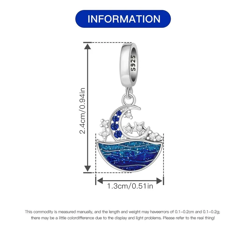 moonlit sea pendant charm | s925 sterling silver | pandora charm