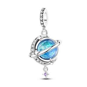 S925 sterling silver star moon charm
