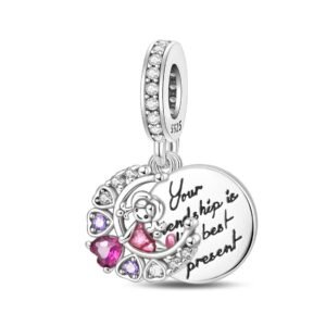 Silver friendship gift pendant charm close-up