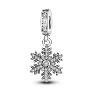 Snowflake charm S925 sterling silver bead