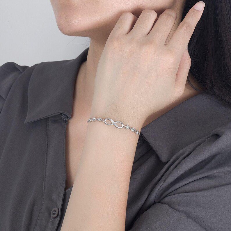Crystal Love Linked Bracelet | S925 Sterling Silver - Image 3