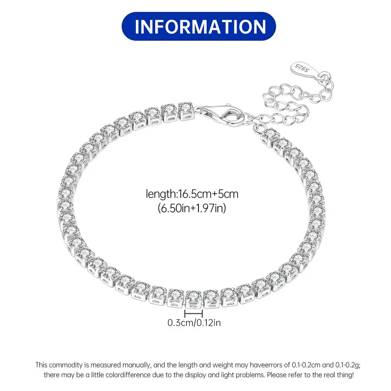 Tennis Chain Bracelet | S925 Sterling Silver - Image 4