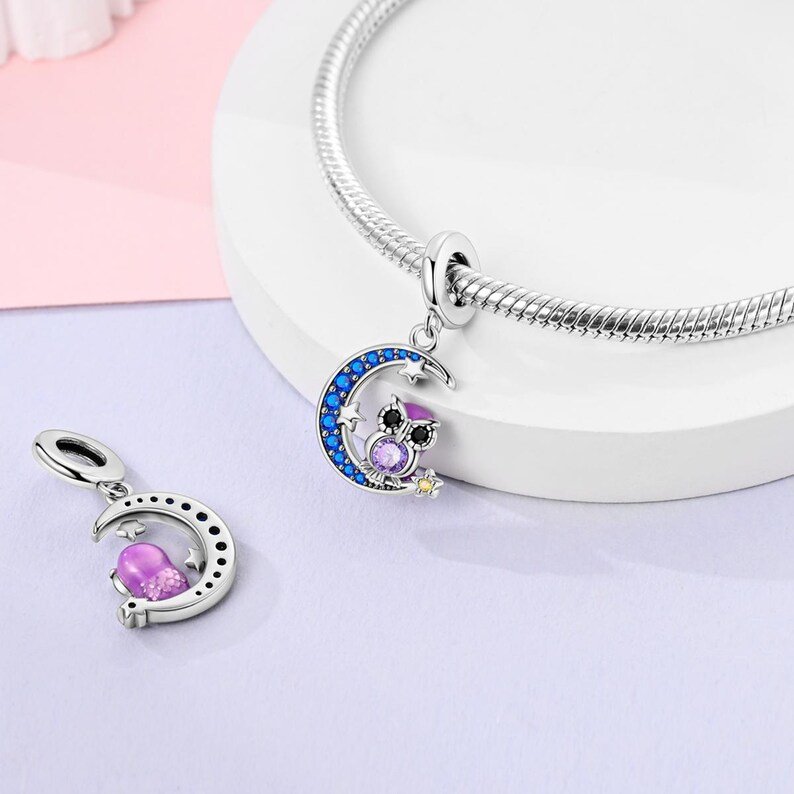 Owl Moon Charm | S925 Sterling Silver | Pandora Charm Design - Image 3