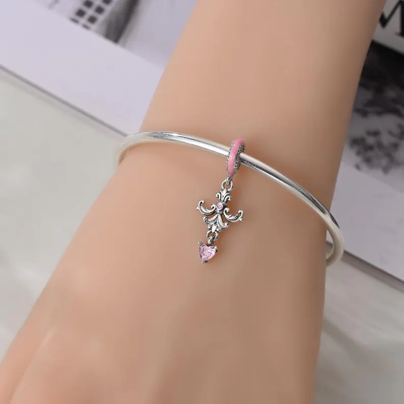 baroque classical pendant charm – s925 sterling silver | pandora style compatible for european bracelets