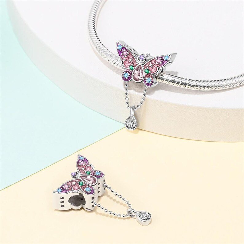 Mysterious Butterfly Bead Charm | S925 Sterling Silver | Pandora Charm Design - Image 4