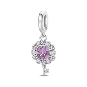 Time key sterling silver bracelet charm