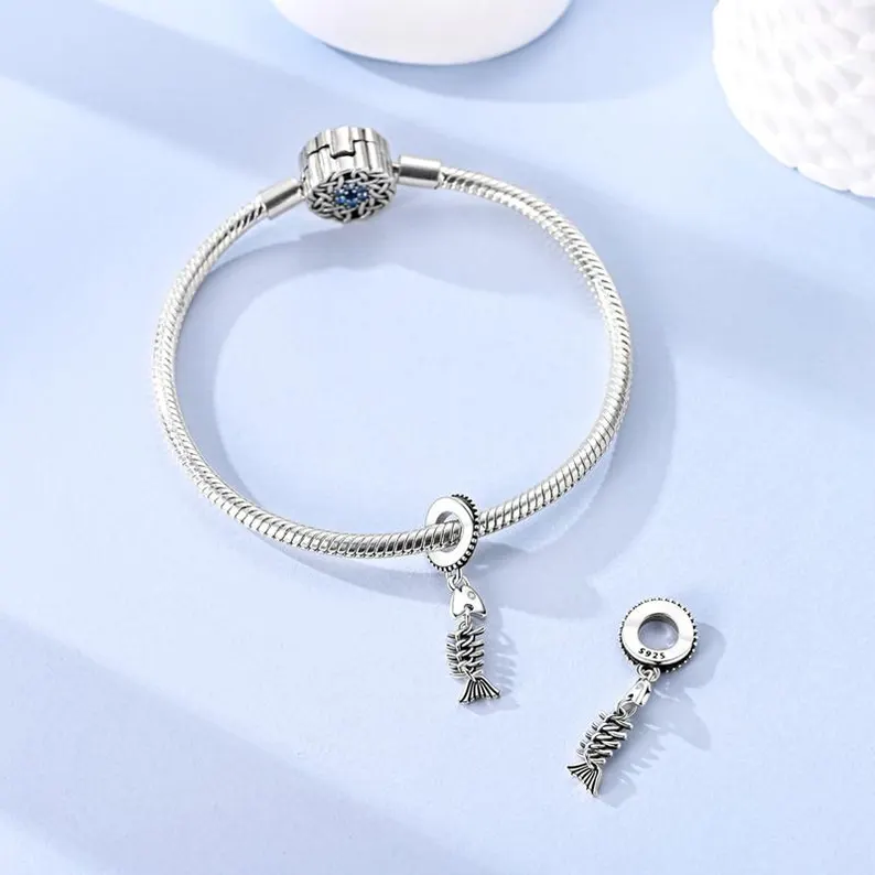 Fishbone Decoration Charm | S925 Sterling Silver | Pandora Charm Design - Image 4