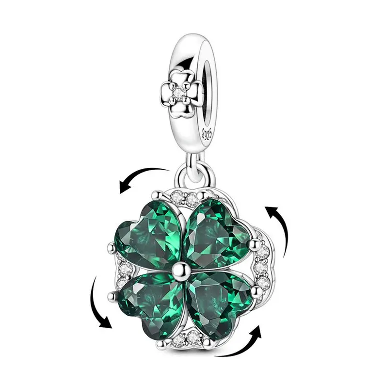 Spinning Clover Decoration Charm | S925 Sterling Silver | Pandora Charms Design - Image 2