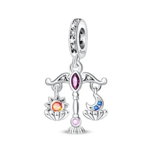 Tarot Justice sterling silver pendant charm