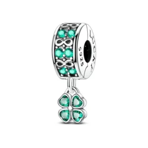 Infinite Lucky Four-Leaf Clover Clip Charm | S925 Sterling Silver | Pandora Charm