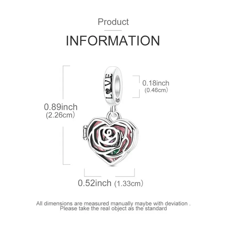 I Love You More Rose Adjustable Charm | S925 Sterling Silver | Pandora Charm Design - Image 2