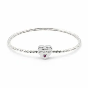 Auntie love forever heart silver charm