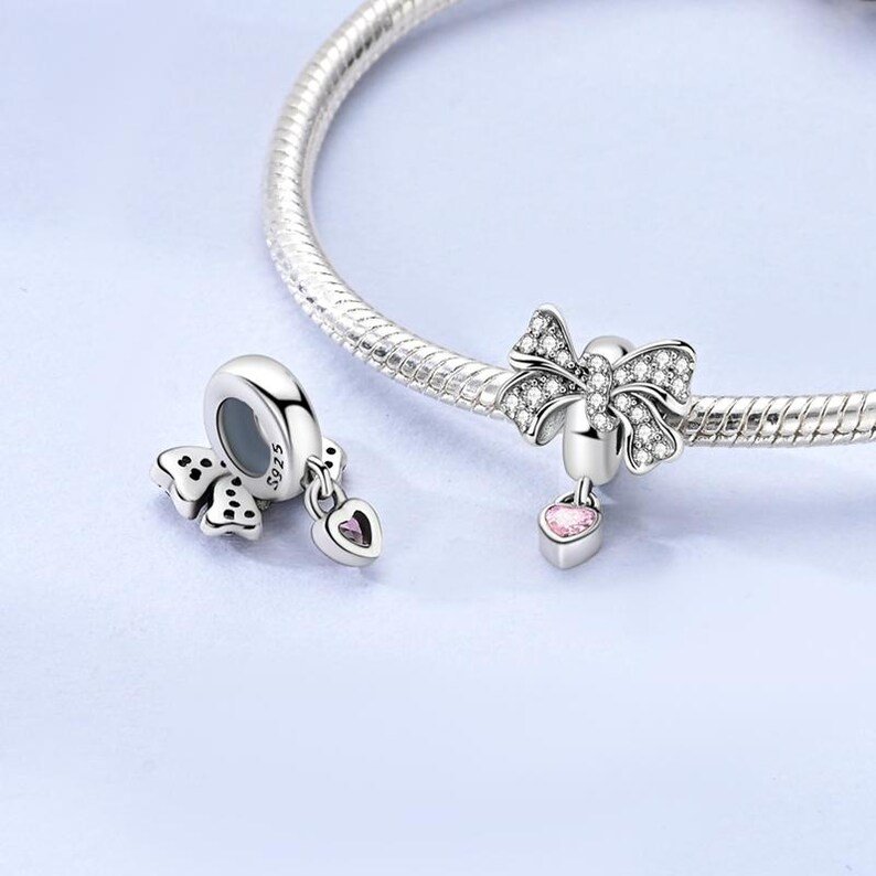 Bow Tie Positioning Bead Charm | S925 Sterling Silver | Pandora Charm Design - Image 2