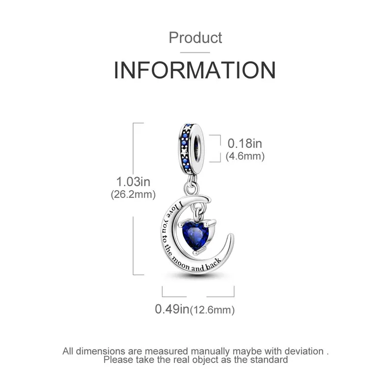I Love You to the Moon and Back Charm | S925 Sterling Silver | Pandora Charm Design - Image 2