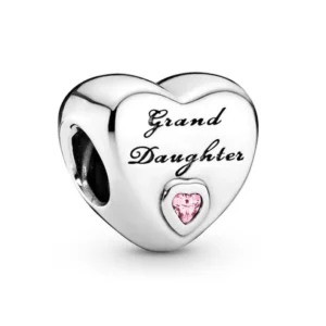 Granddaughter heart sterling silver charm