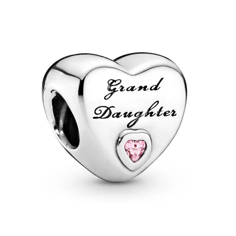 Granddaughter heart sterling silver charm