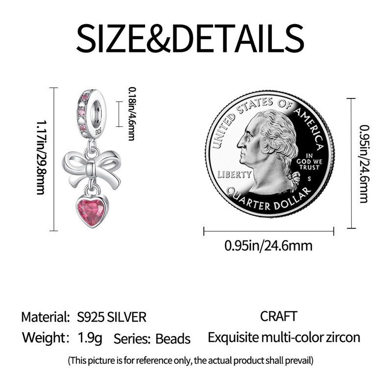 Travel Bow Tie Hanging Decoration Charm | S925 Sterling Silver | Pandora Charm Design - Image 2