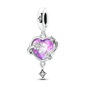 Heart planet sterling silver Pandora charm